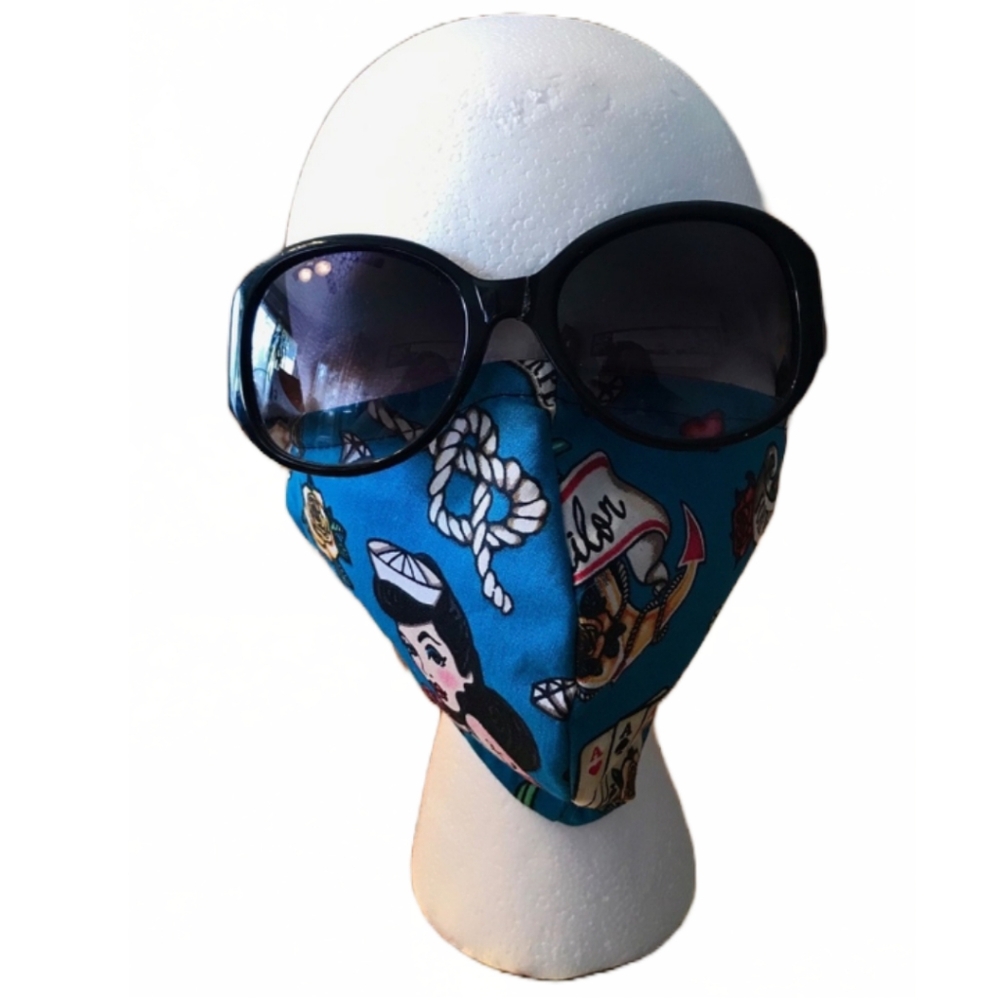 HANDCRAFTED "PIN HER UP" PIN-UP THEME FACE MASK